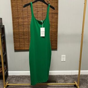 Zara Vibrant Green Midi Dress